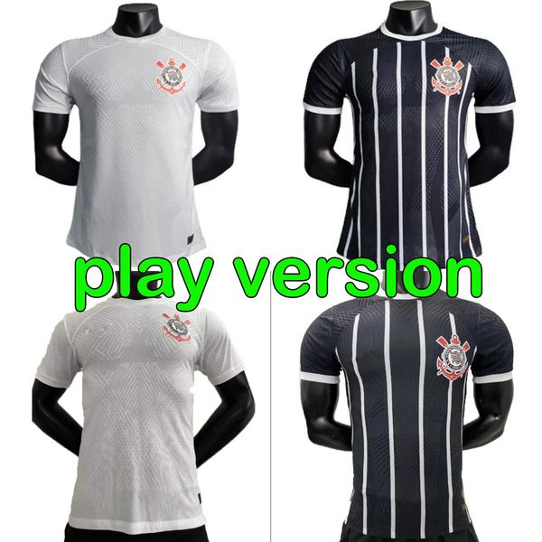 

player version 23 24 corinthian soccer jerseys fans camisa maycon willian roger guedes gil jo fagner augusto giuliano paulinho joao victor, Black;yellow