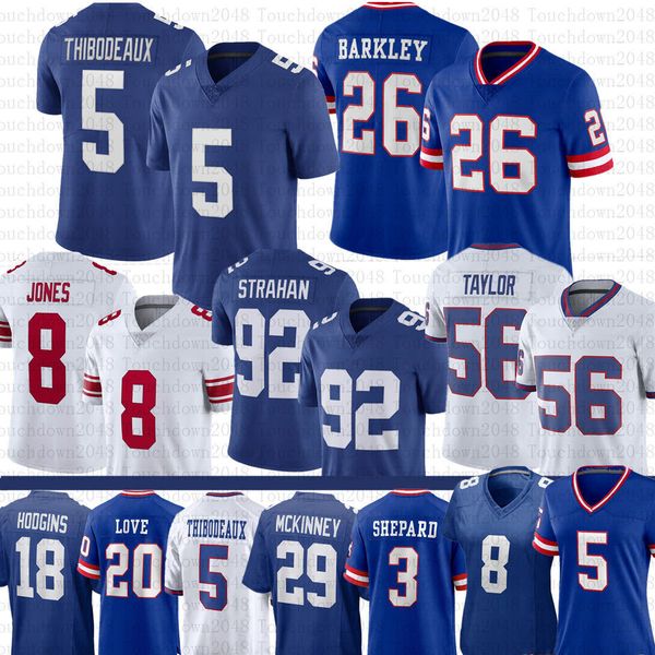 

kayvon thibodeaux 26 saquon barkley football jersey daniel jones michael strahan lawrence taylor dexter lawrence ii darren waller eli mannin, Black;red