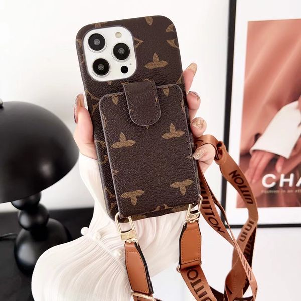 

beautiful lu crossbody leather iphone cases 14 13 12 11 pro max 14promax 14pro 13pro 12pro 11pro x xs 7 8 mini luxury card wallet purse with