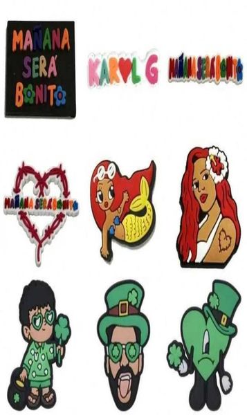 

shoe parts accessories mexican karol g bad bunny shoe charms croc charms shoe decoration accessories for christmas party gifts2724883, White;pink