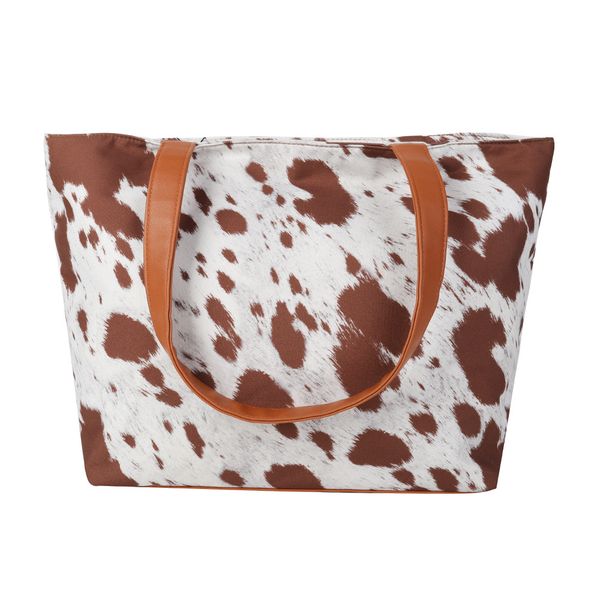

cow printing handbag tote bag women beach messenger bag dom-114w021