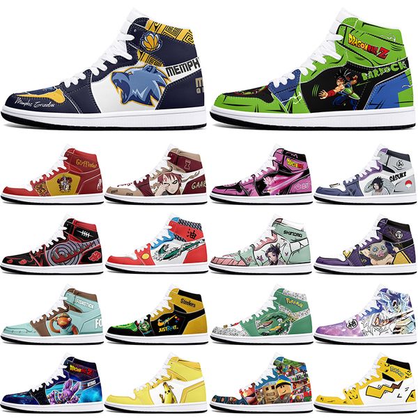 

DIY classics customized basketball shoes 1s sports outdoor for men women antiskid anime fashion Versatile figure sneakers 36-48 479117