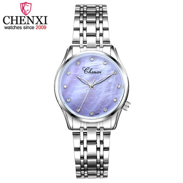 

chenxi women flower texture dial wrist watches for ladies quartz watch fashion female relogio feminino clock watches waterproof270a, Slivery;brown