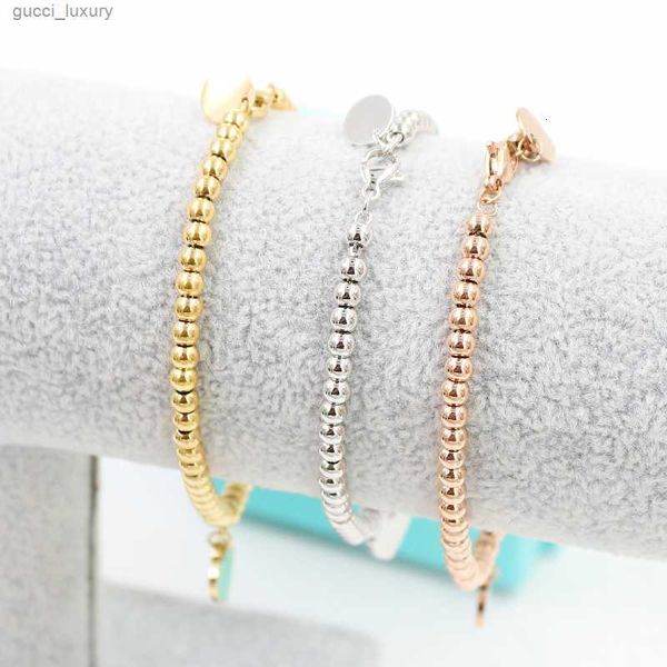 

brand luxury eternal couple beaded strands bracelet heart balls 4mm bead bracelets for women green blue pink charm bracelets, Black