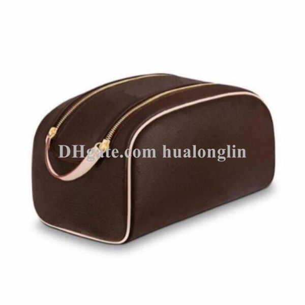 

fashion designer women handbag purse cosmetic wash bag woman serial number flower checker grid fashion classic3019