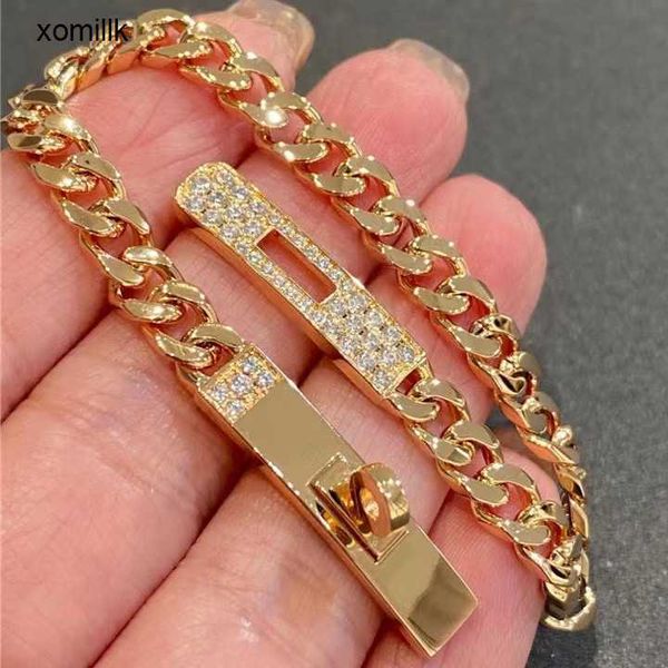 

hermm classics bracelet h pig nose bracelet 925 sterling silver plated 18k rose gold new full diamond precision, Black