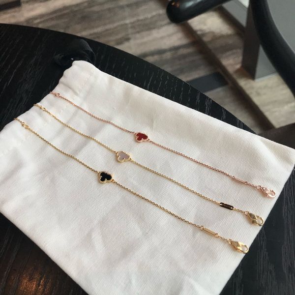

no box 2022 luxury 4/four leaf designers bracelets mini clover charms red black white steel gold bracelet for women girls fashion jewelry, Golden;silver