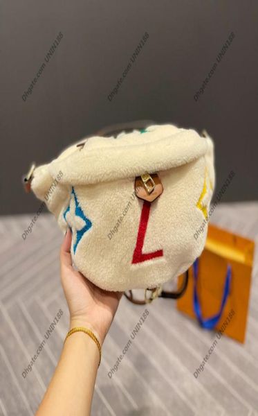 

fw teddy designer women waist bag corduroy genuine leather beach travel banana hip bum zip bags shouder belt bags handbags mosaic6333986