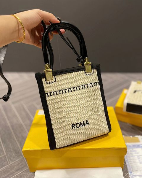 

women woven totes handbags crossbody purses retro classic fashion handbag shopping bag designer letter summer open lady straw tote bag messe