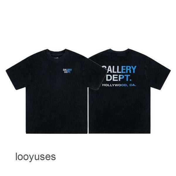 

shirt galleryes 2023 mens tshirts dept washed t old letter gradient print short sleeve high street fashion brand t-shirt, White;black