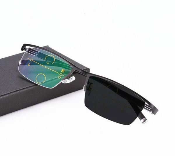 

progressive multifocal glasses pochromic reading glasses flexible temple legs half frame reading glasses4081092