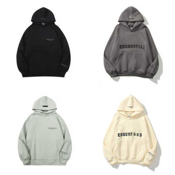 

fashion men's luxury sweatshirts essss ential tracksuits letter hoodies men women sportswear hooded pant coat sweater pullover couple, Gray