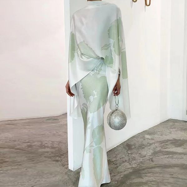 

two piece dress spring women fashion floral print party set casual loose asymmetric outfits vintage high street skirts 230419, White