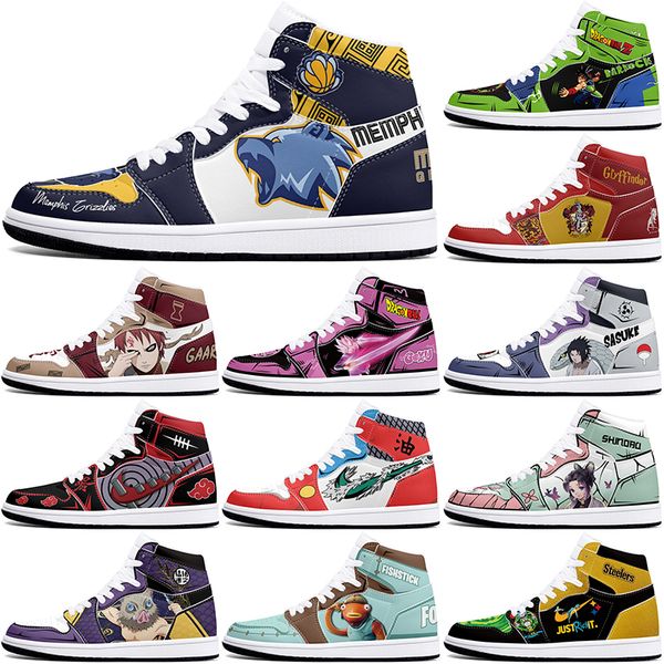 

DIY classics new customized basketball shoes 1s sports outdoor for men women antiskid anime Versatile figure sneakers 36-48 492112