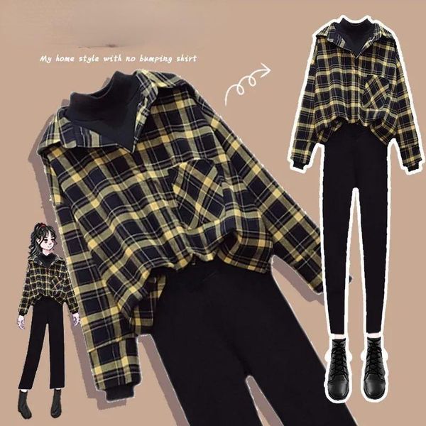 

dress women's spring 2021 new fashion korean shirt + high waist pants two piece suit, White