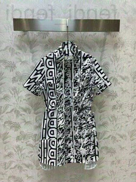 

runway dresses luxuriouswomen's 23 letter printed dress with small stand collar and lapel design 219 9ieo, Black
