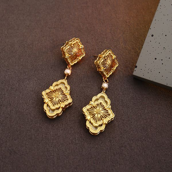 

new designed dangle chandelier earrings colorful crystal super sparkling transparent big flower women ear stud designer jewelry e1-16g9, Silver