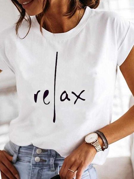 

women's t-shirt clothes ladies summer t clothing print fashion casual tshirts letter 90s trend cute short sleeve women female graphic t, White