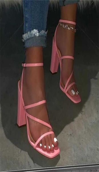 

pink summer sandals comfortable and versatile opentoe highheeled sandal casual outdoor solid color plus size shoes sandals 210323272980, Black