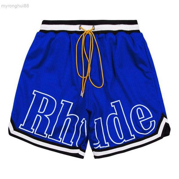 

rhude short capsule summer beach pants mesh breathable sweat-wicking loose fitness basketball 2fel, White;black