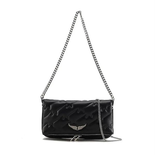 

popular designer womens bag wings diamond-ironing fashion messenger sheepskin leather crossbody handbags two chain ladies clutch h179i