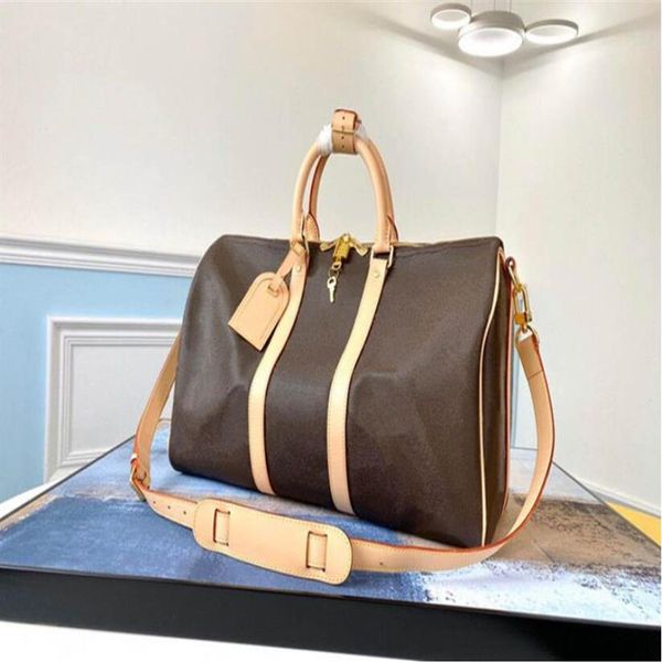 

luxurys designer duffel bags carry on all bandouliere 55 50 45 cm women travel bag fashion men classic leather sport outdoor packs308f