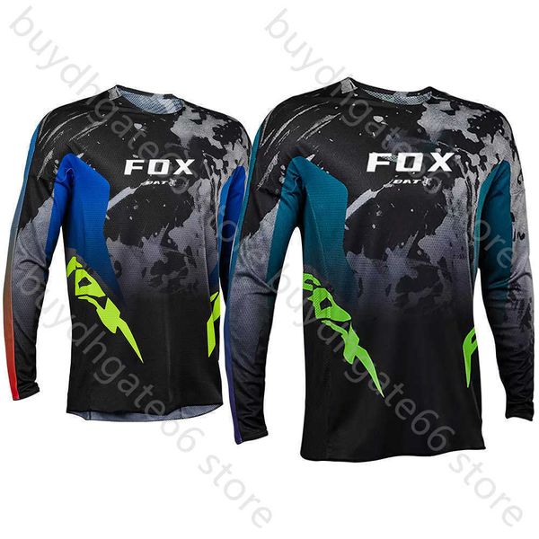 

98pu men's t shirt 2023 new style mtb downhill jeresy mountain bike dh quick dry breathable bat ffooxx cycling jersey clothing n6w0, White;black