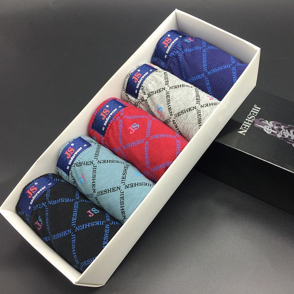 

underpants 5 pieces boxed all cotton underwear ultra-large size men's briefs male 5 colors underpants underwear 230420, Black;white