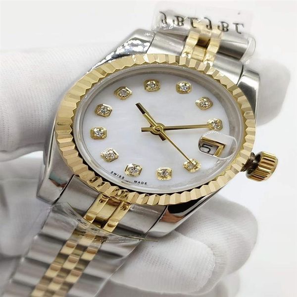 

ladies automatic mechanical watch waterproof sapphire face 26mm stainless steel folding buckle316b, Slivery;brown