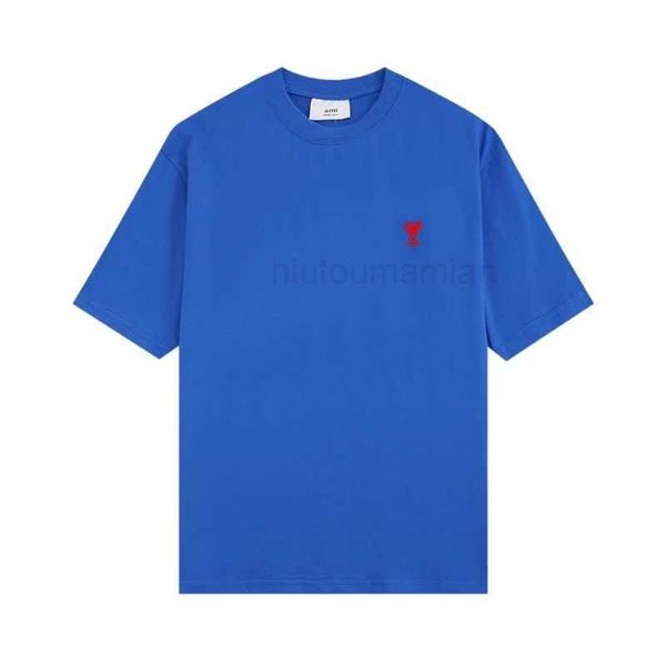

t shirts for men women amis tested and poisoned. quality la short sleeve t-shirt embroidered big heart summer clothes loose 3 icm4, White;black