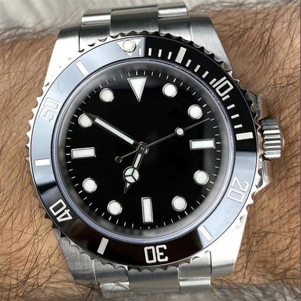 

mens watch no date sapphire crystal automatic mechanical movement ceramic bezel stainless steel with glide lock clasp male wristwa261x, Slivery;brown