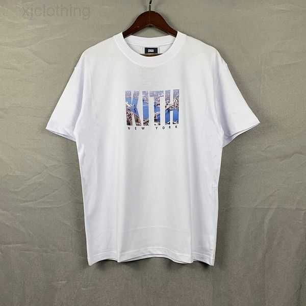 

embroidery kith t-shirt oversize men women york t shirt casual summer tees 220302 45vx4, White;black