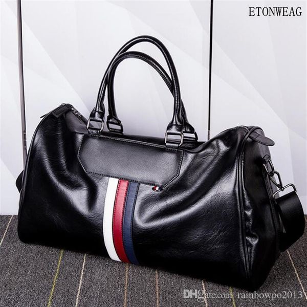 

factory whole men handbag large capacity travel bags fashion striped leather business handbags outdoor leisure travels fitness288a