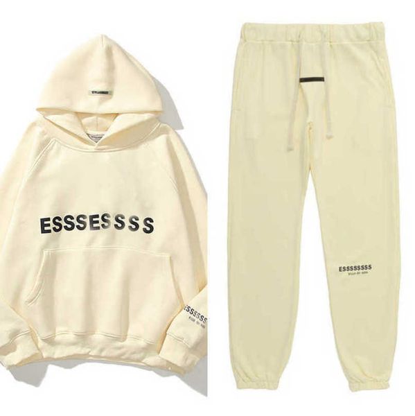 

men's luxury classics tracksuits essentials sweatshirts letter hoodies men women ess sportswear hooded pant coat sweater pullover coup, Gray