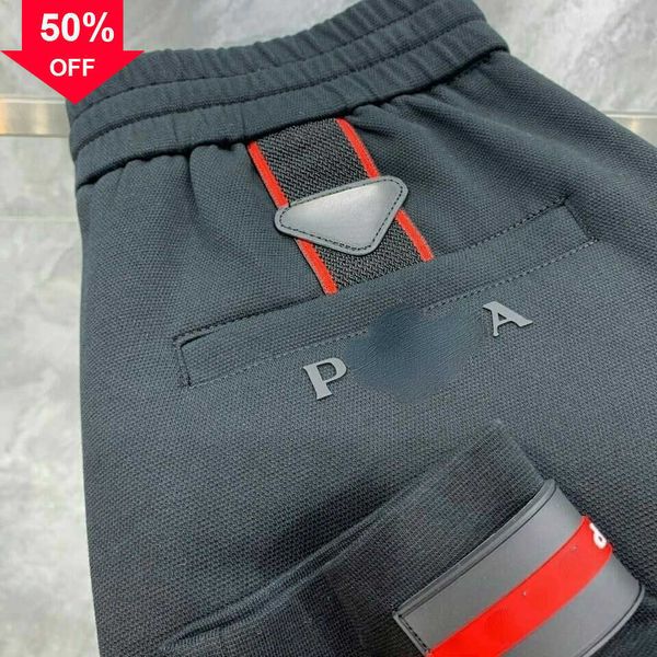 

men's pants large mens pd designer pants classic triangle embroidered sports trousers fashion men women casual sweatpants 0088 s to 2xl, Black