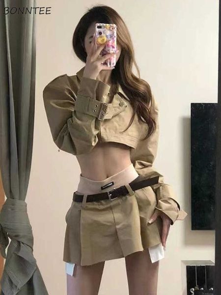 

skirts american retro brown skirts women a-line young girls streetwear mini high waist new fashion preppy style chic simple causal aa230420, Black
