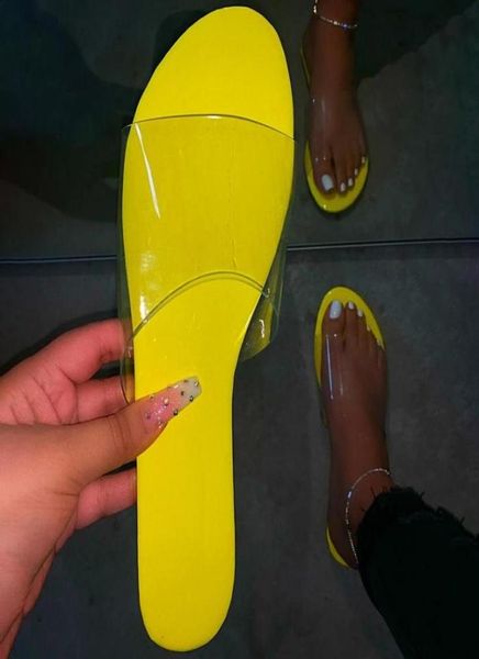 

fashion women slippers slides clear transparent jelly shoes outdoors female summer beach 2021 footwear1992380, Black