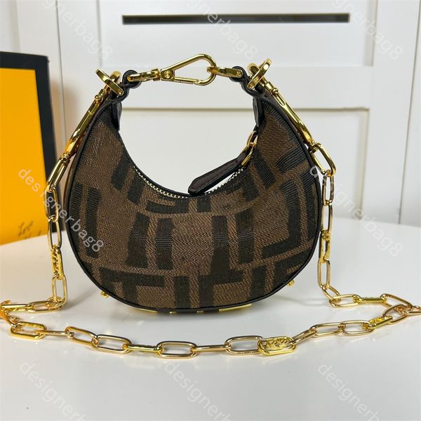 

fashion designer bag half moon bag should bag brand metal square chain mini crossbody bag large metal logo handbag new fashion summer bag fo