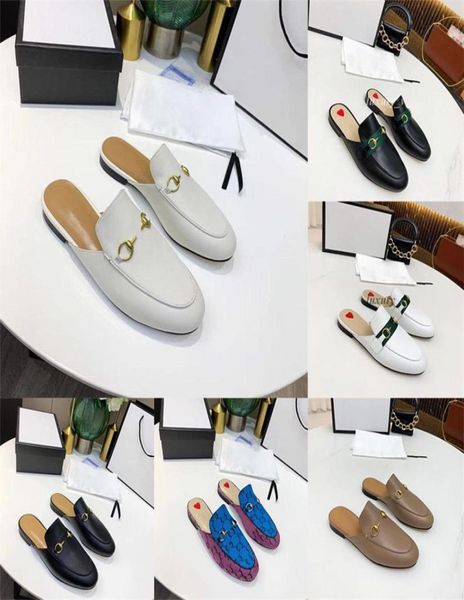 

designer princetown slippers women sandals leather loafers shoes men velvet ladies casual mules metal buckle bees snake pattern wi7716292, Black