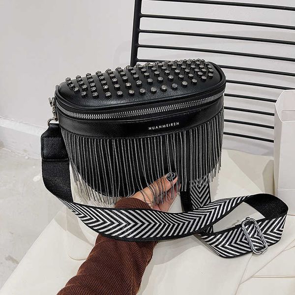 

evening bags woman chest bag fashion tassel leather large capacity crossbody chest bag women waist bag casual desing travel pack j230419