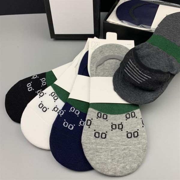 

2022 fashion designers womens ankle socks five pair luxe socken cotton sports letter printed women men boat sock with283g, Black;white