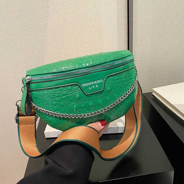 

evening bags serpentine fashion female belt bag chain lady fanny pack leather waist bags designer shoulder crossbody chest bag j230419