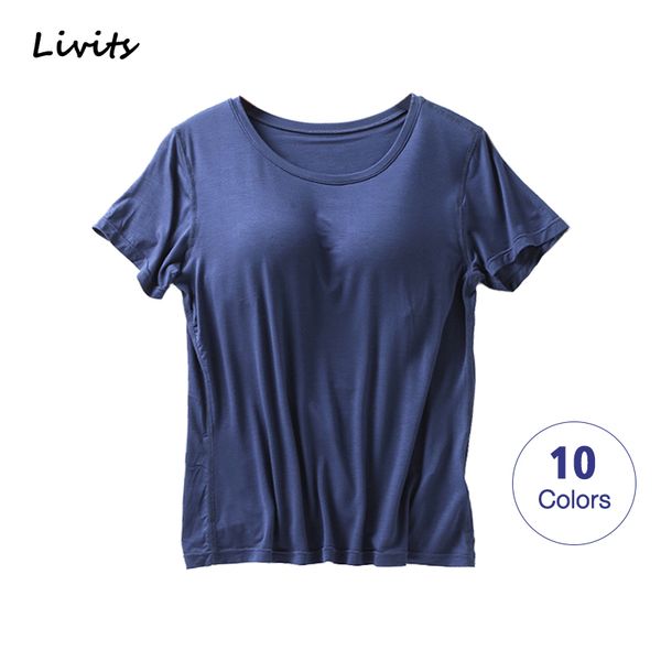 

women's t-shirt women t-shirts with chest pad stretchable push up tee short sleeve casual korean sa1202 230420, White