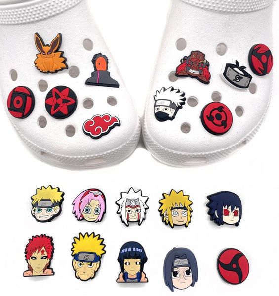 

whole naruto anime croc shoe charms parts accessories with buckle clog pins for teens girls boys adult5984415, White;pink