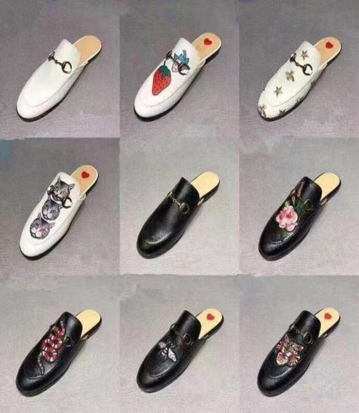 

designer genuine leather loafers men women lace velvet slippers ladies casual mules metal buckle bees snake pattern slipon loafer3588512, Black