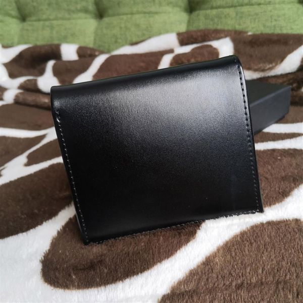 

classic designer purse short wallets for man black leather wallet men coin pocket card holder bag box gifts260u, Red;black