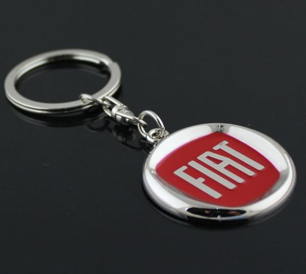 

5pcslot emblem car logo keychain for fiat zinc alloy car logo keyring key chain ring key holder4676527, Silver