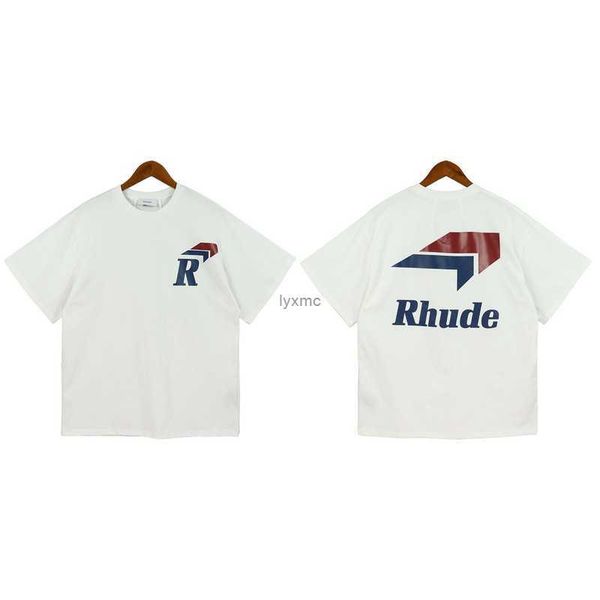 

men's t-shirts 2023 summer new rhude simple print and women's youth short sleeve t-shirt 7ksn, White;black