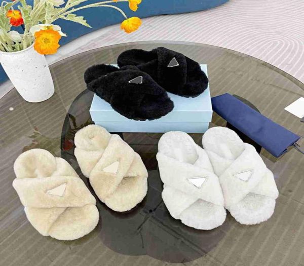 

desginer women fur slippers winter furry soft warm white black grey fashion sandals shearling slipper flat electric embroidery mul8182049