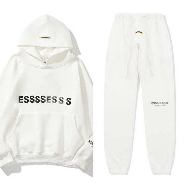 

men's luxury classics sweatshirts essentials tracksuits letter hoodies men women ess sportswear hooded pant coat sweater pullover coup, Gray